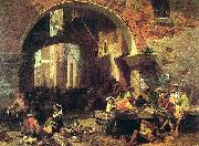 Albert Bierstadt Roman Fish Market, Arch of Octavius Germany oil painting artist
